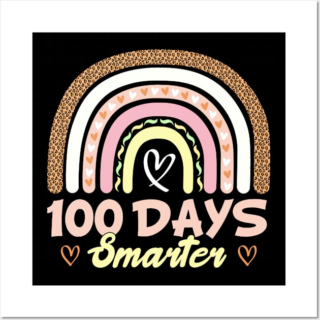 100 Days Smarter Gift For Kids Students And Teacher Wall Art by SbeenShirts